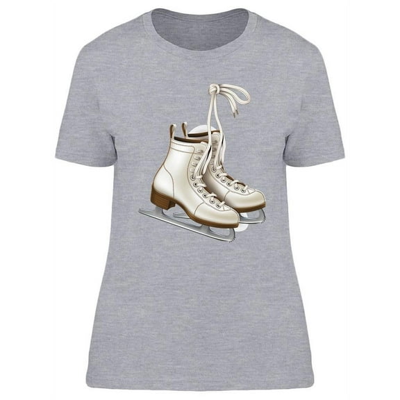 Realistic White Skates T-Shirt Women -Image by Shutterstock, Female x-Large