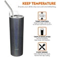 thumbnail image 2 of Stainless Steel Vacuum Insulated Tumbler - THILY 22 oz Skinny Travel Cup with Lid and Straw, Splash-proof, Reusable, Durable, for Coffee, Cocktails, Glitter Gray, 2 of 5