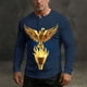 thumbnail image 5 of Ceisia Men's Patriotic Golden Eagle Print Long Sleeve Henley Top Casual Commemorative Shirt for All Seasons Multicolor XXL Gifts, 5 of 8