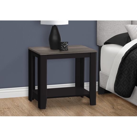 Monarch Specialties Accent Table - Black/Grey Top