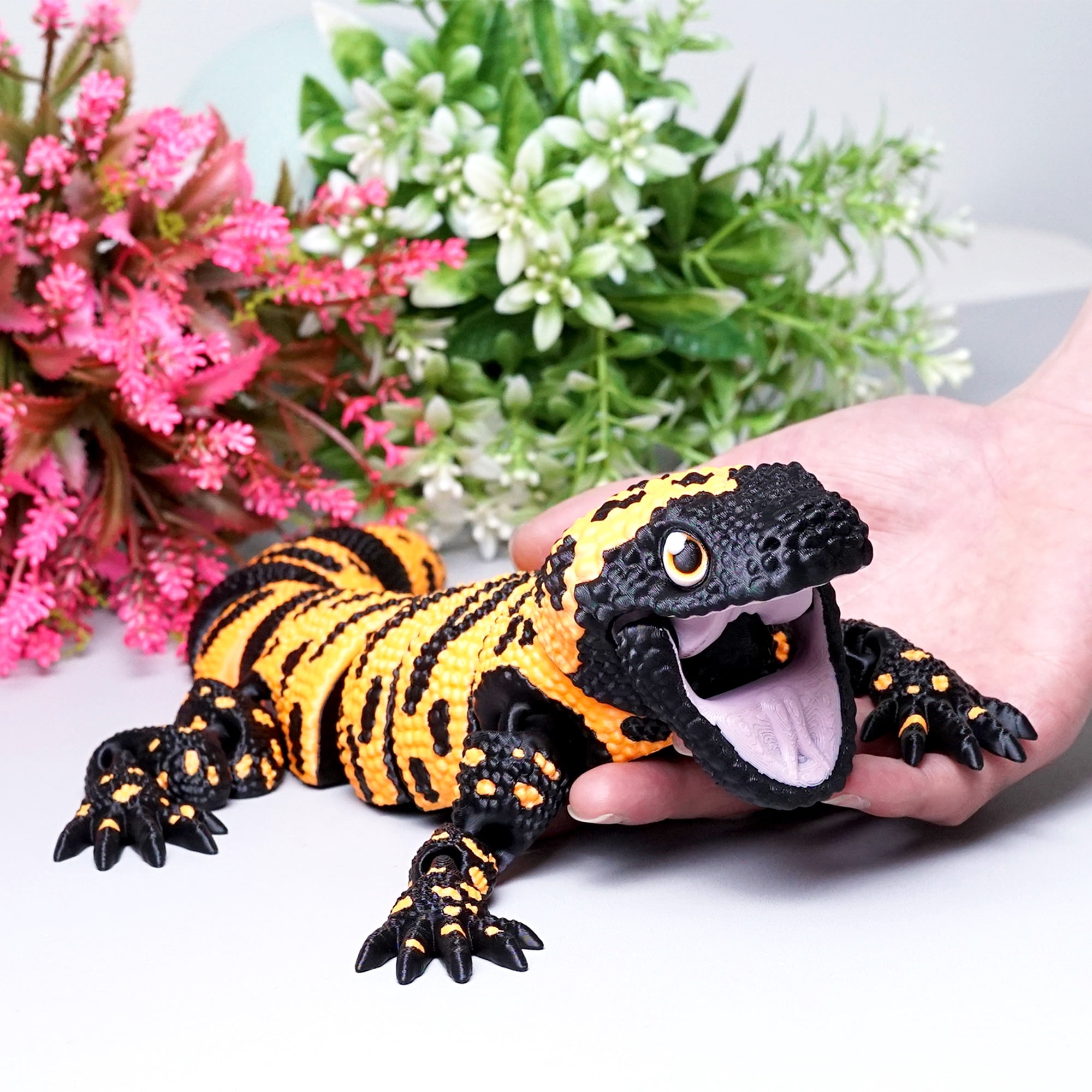3D Printed lizard,Flexible Joint Animal lacertid Figurines,Realistic Eyes, Home Office Decor,Fidget Toy for Adults Teens Boy Festival Gifts