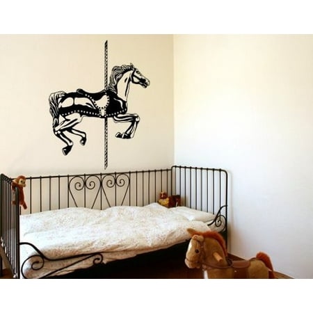carousel horse set wall decal - wall sticker, vinyl wall art, home