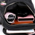 thumbnail image 3 of Backpacks for Women Print Mini Backpack Lightweight Casual Travel School Shoulder Bag Black One Size, 3 of 8
