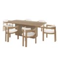 thumbnail image 3 of Christopher Knight Home 7-Piece Modern Dining Table Set with Ladder Back Dining Chairs, Beige Cushions, 3 of 13