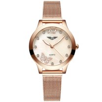 GUANQIN Luxury Brand Fashion Vintage Analog Women Stainless Steel Milanese Strap Quartz Waterproof Rhinestone Casual Wrist Watch Sapphire Mirror