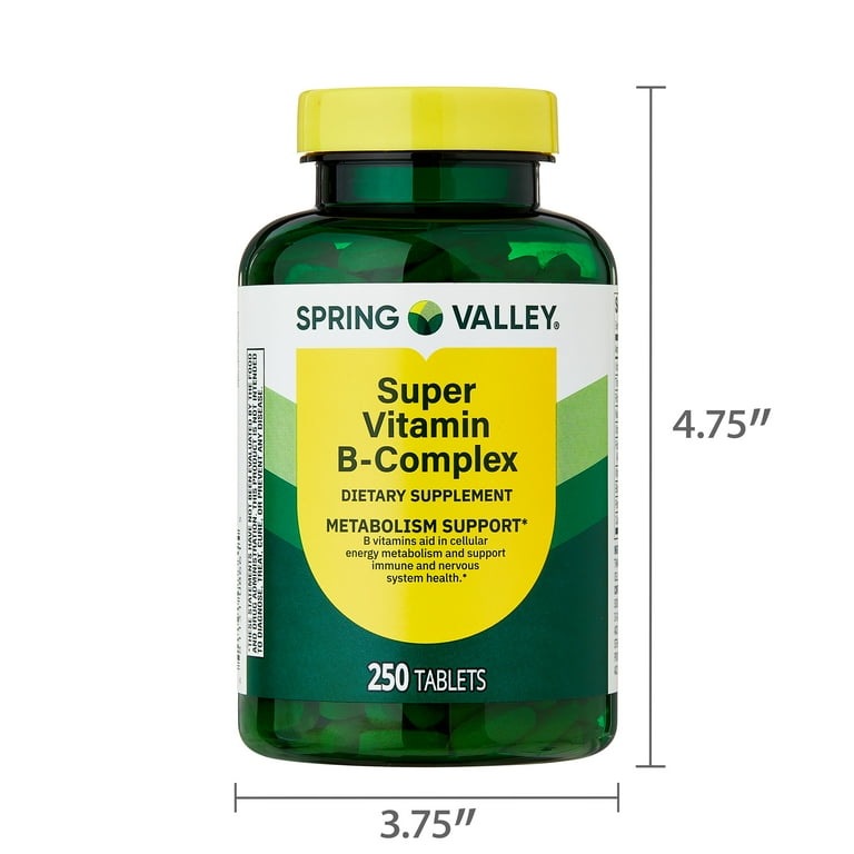 Spring Valley Super Vitamin B-Complex, 250 Count, Dietary