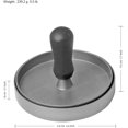 thumbnail image 2 of Burger Press, Food Grade Stainless Steel Burger Maker with ABS Handle, Non-Stick Hamburger Press, 11 cm, 40 Sheets of Patty Papers Included, 2 of 6
