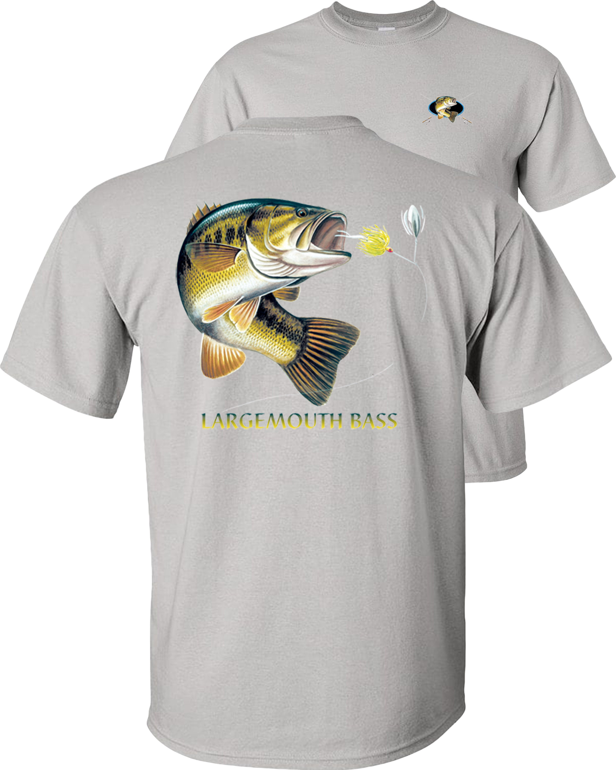 Fair Game Largemouth Bass T-Shirt, Combination Profile, Fishing Graphic Tee-Safety-2x, adult Unisex, Size: 2XL, Green