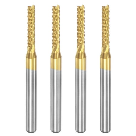 

Uxcell 1/8 Shank 2.2mm x 12mm Titanium Coated Carbide End Mill CNC Router Bits 4 Pack