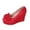 Red, variant on DIVVce Wedges Heels For Women Round Toe Platform Wedge With Bow Accent Slip On Footwear For Casual And Dressy Daily Occasions