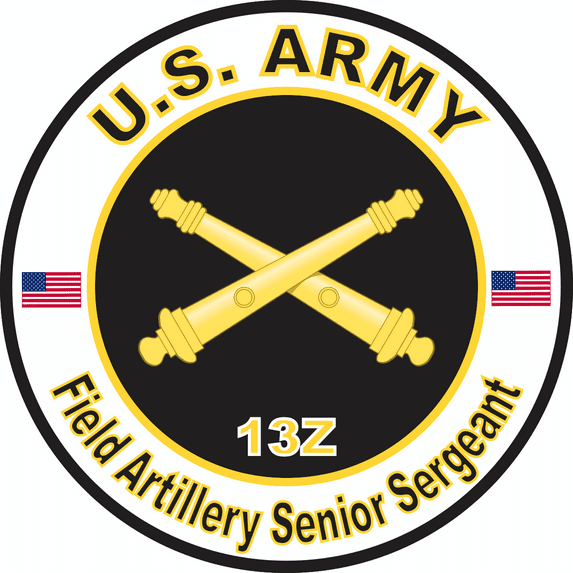 3.8 Inch U.S. Army MOS 13Z Field Artillery Senior Sergeant
