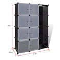 thumbnail image 5 of Armario modular Benzara con 8 compartimentos, blanco y negro, 150 cm, 5 of 5
