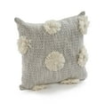 thumbnail image 4 of Lr Home Xavia Set of 2 18" x 18" Gray/Ivory Floral Tufted Cotton Adult Decorative Throw Pillow Set, 4 of 4