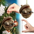 thumbnail image 2 of Sunxin Hangs Animal Ornaments – Cozy Christmas Ornaments Acrylic Cute Animal Christmas Trees Hanging Decorations Rustic Nature Themed Home Decor Animal Lovers, One Pendant, 2 of 5