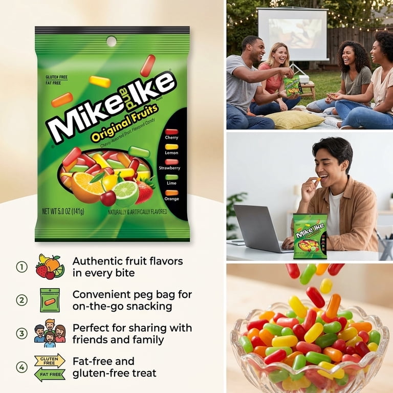 Mike & Ike Original Fruits 5 Oz. Candy 674432 Pack of 12 674432