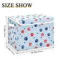 thumbnail image 5 of Yayeee Collapsible Cube Storage Bin with Lid Fabric Closet Decorative Basket with Handles, Blue Cartoon Paw Pattern, 5 of 7