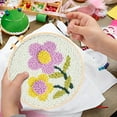 thumbnail image 5 of DIY Poke Embroidery Kit Coarse Yarn Flower Series Complete Material Set Beginner Friendly Handcraft All Tools Included Relaxing Needlework Gift for Craft Lovers 20cm Home Decor, 5 of 5
