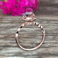 thumbnail image 5 of 8x6mm Oval Cut 2 Carat Morganite Engagement Ring Solid 10k Rose Gold Moissanite Halo Anniversary Ring, 5 of 5