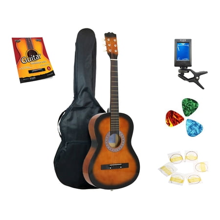 Star Acoustic Guitar 38 Inch with Bag Tuner Strings Picks and Beginner s Guide Sunburst