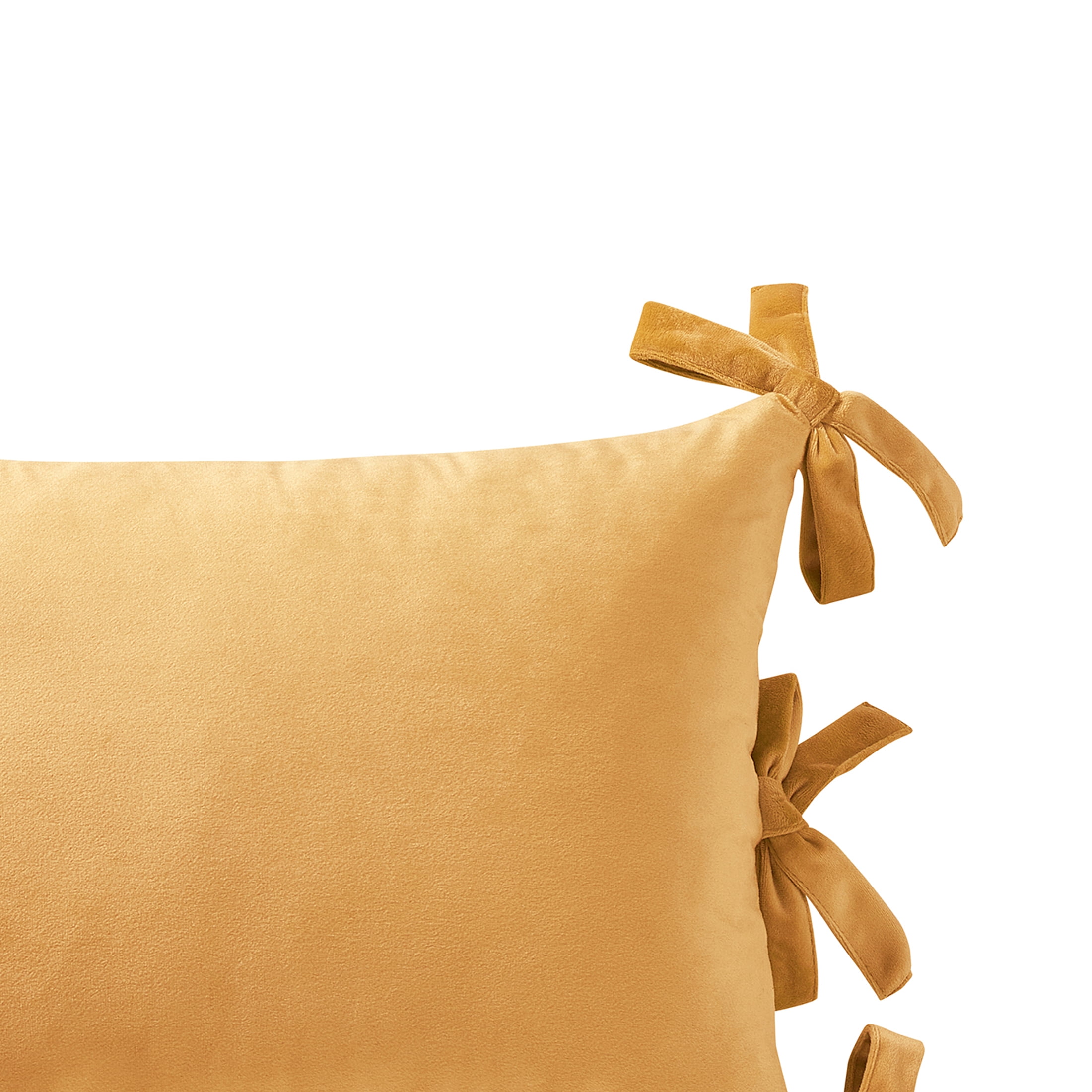 Home Decor Collection 14" x 20" Gold Velvet Bow Decorative Pillow