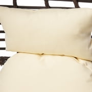 GDF Studio Ruweyda Outdoor Wicker Teardrop Basket Chair with Cushion, Multibrown and Beige