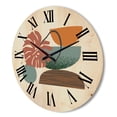 thumbnail image 3 of Designart 'Abstract Colorful Geometric Art Collage III' Modern Wood Wall Clock, 3 of 5