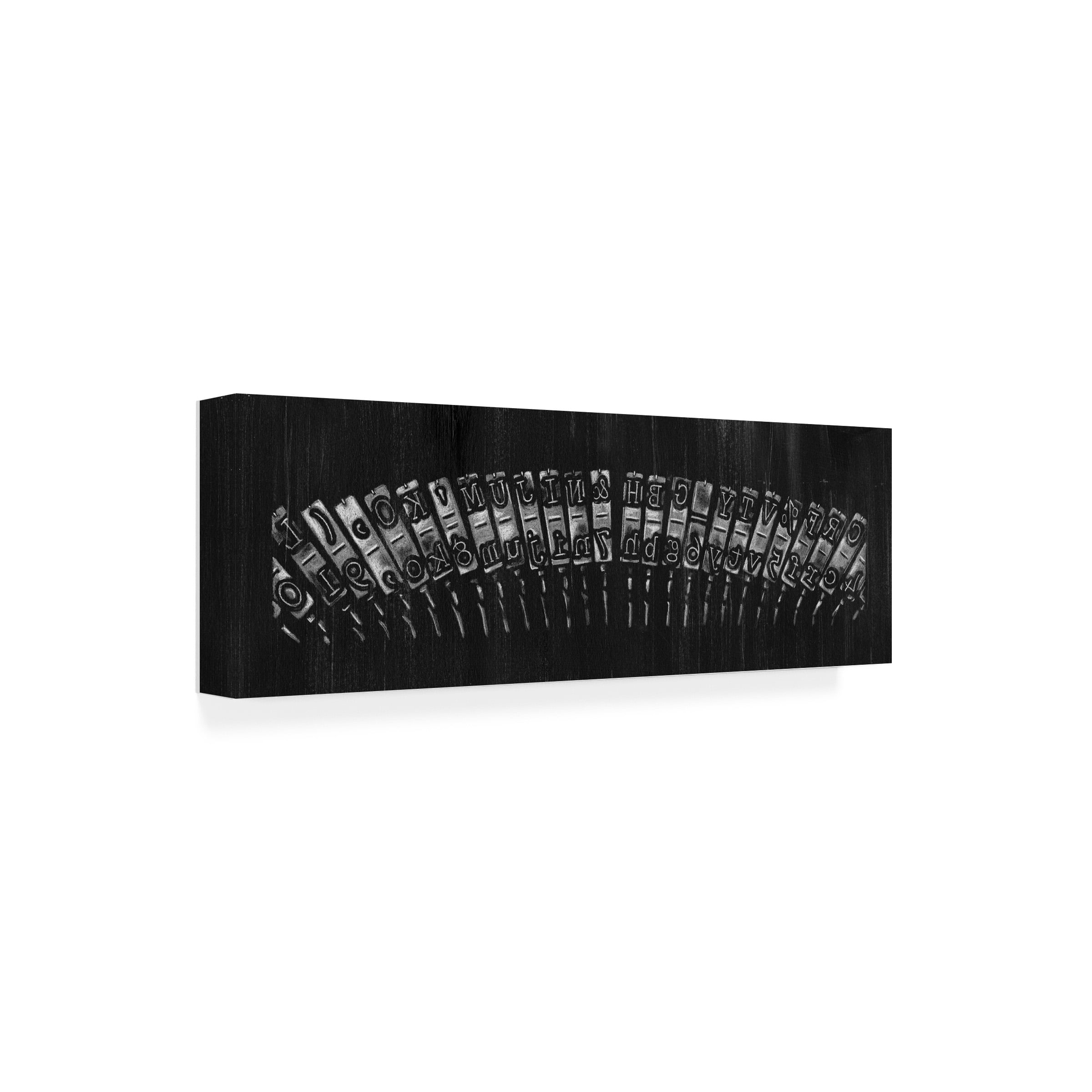 Trademark Fine Art Ethan Harper Antique Typewriter Bars Canvas Wall Art - 16x47