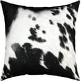 thumbnail image 4 of Pack of 4 Cowhide Decor Outdoor Throw Pillow Covers, Soft Cow Fur Western Farm Animal Square Cushion Case Set for Couch Sofa Living Room, Farmhouse Porch Pillows Cases Pillowcases, 16x16 Inches, 4 of 4