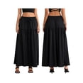 thumbnail image 3 of Michellecmm Women Loose A-Line Skirt Solid Color Casual Summer Elastic Drawstring Skirt for Beaches Club Streetwear, 3 of 9