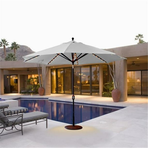 Galtech 9 Ft Sunbrella Aluminum Auto Tilt With Crank Lift Patio Umbrella With Led Lights Sunbrella Spa Grade Sunbrella Patio Offset Umbrella Market Umbrella