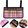 thumbnail image 4 of Wheelchair bag with pockets (blue plaid) - electric wheelchair universal waterproof armrest side pocket, mobile scooter, walker, accessories,, 4 of 5