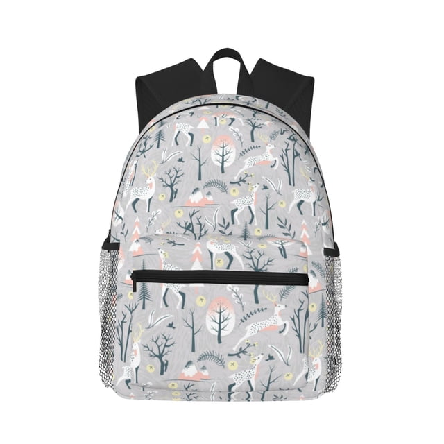 Balery white Moose winter tree Mochila para Mujeres y Hombres, Mochila Ligera Casual para Viajes, Mochila Clásica Básica para la Universidad