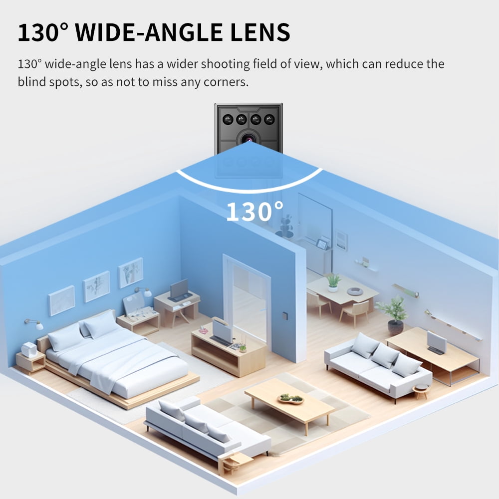 Wireless Security Camera, Battery Powered 1080P Indoor Camera with Motion Detection Alert, Cloud Storage & MicroSD Card, Small Home Camera for Pet Baby Monitoring, Works with WiFi