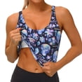 thumbnail image 4 of Lsque crystal cool Skull flower Printed Women'S Sports Bra, Compression, Moisture Wicking, High-Impact Sports Bra For Women,Supportive sports bra-Medium, 4 of 9