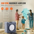 thumbnail image 3 of VEVOR Air Scrubber with 3-Stage Filtration, Stackable Negative Air Machine 550 CFM, Air Cleaner with MERV10, Carbon, H13 HEPA, for Home, Industrial and Commercial Use, 3 of 9