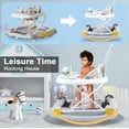 thumbnail image 2 of LHUAI 6-in-1 Baby Walker With Wheels, Bouncer, Removable Footrest, Feeding Tray & Music, Foldable & Adjustable Activity Walker For Boys And Girls, Toddler Infant, Grey, 2 of 10