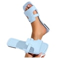 thumbnail image 6 of ZQUUVOU Sandals for Women Square Open Toe Wrap Strap Flat Slide Beach Summer Comfortable Casual House Footwear Sky Blue, 6 of 6