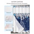 thumbnail image 2 of No Hook Navy Blue Christmas Shower Curtain with Snap in Liner Set, Snow Xmas Tree Balls Botanical Waterproof Fabric Bathroom Curtains with See Through Top Window, Hotel Style Small 36 x 72 Inch, 2 of 7