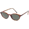 thumbnail image 2 of True Vintage Small Horn Rimmed Oval Sunglasses Slim Arms 48mm (Tortoise / Smoke), 2 of 4