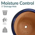 thumbnail image 3 of Sunnydaze Studio 11" x 11" x 10" Round Imperial Blue Ceramic Solid Plant Pot with Saucers (2-Count), 3 of 11