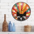 thumbnail image 3 of Yayeee Wall Clock for Living Room 9.5 inch Battery Operated Round with Holder, Black Cat, 3 of 7