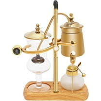 Siphon Coffee Maker, Belgium Royal Family Balance Syphon Coffee Maker, Siphon Brewer, Vintage Coffee Machines, Elegant Design Retro-Style, 400ml/14oz (Gold)