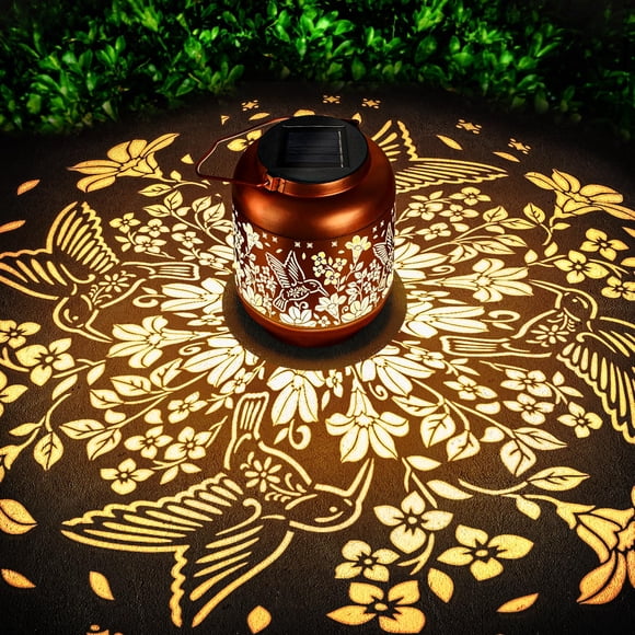 Farol solar para exteriores HEGUD, impermeable, decoración de colibrí