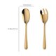 thumbnail image 3 of Juego de cucharas y tenedores para ensalada de acero inoxidable con mango largo | Utensilios de servicio utilitarios de estilo occidental | Empuñadura ergonómica | Duradero resistente a la oxidación, 3 of 7