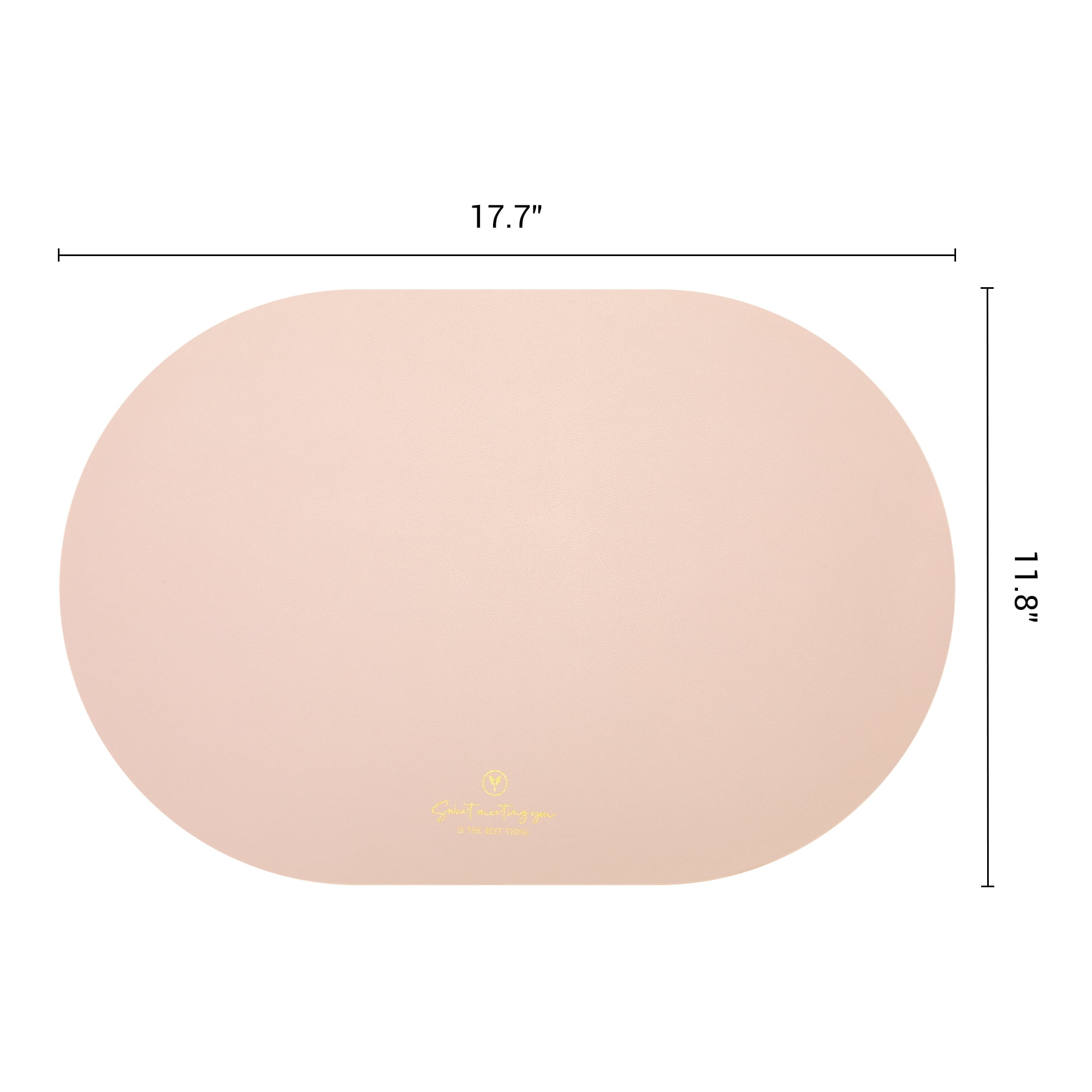Unique Bargains 4pcs Faux Leather Placemats for Kitchen Pink 17.7"x11.8"