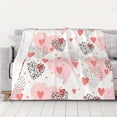 thumbnail image 5 of YFYANG Lightweight Warm Flannel Blanket, Pink Heart Texture Throw Blanket for Bed, Sofa, Travel, Camping, 60"x50", 5 of 7
