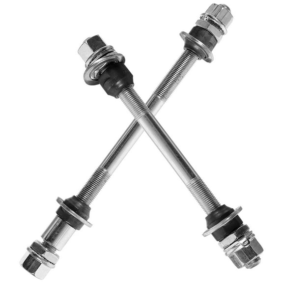 LOLIPPYY 2Pcs Professional Bike Axle Front Rear Shaft Plated Silver Iron Durable Quick Release for Road Bikes