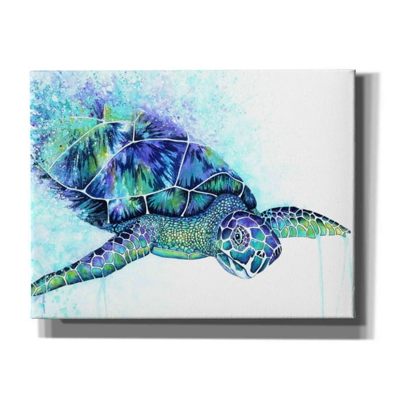 Epic Graffiti 'Sea Turtle' by Michelle Faber, Canvas Wall Art, 34"x26"