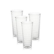 Srenta 22-Ounce Insulated Tumblers | Doubled Walled Insulated Cups Made From Tritan Plastic | Contains No BPA or BPS | Clear Tumbler Works in Dishwasher, Microwave & Freezer | 4 Pack