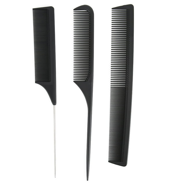 Peine para peinado profesional de 3 uds, peine de cola de fibra de carbono antiestático para peluquería (juego)